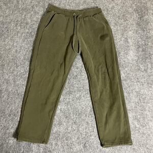 Puma Sweatpants Mens Large Green Fleece Lined Joggers Drawstring Casual